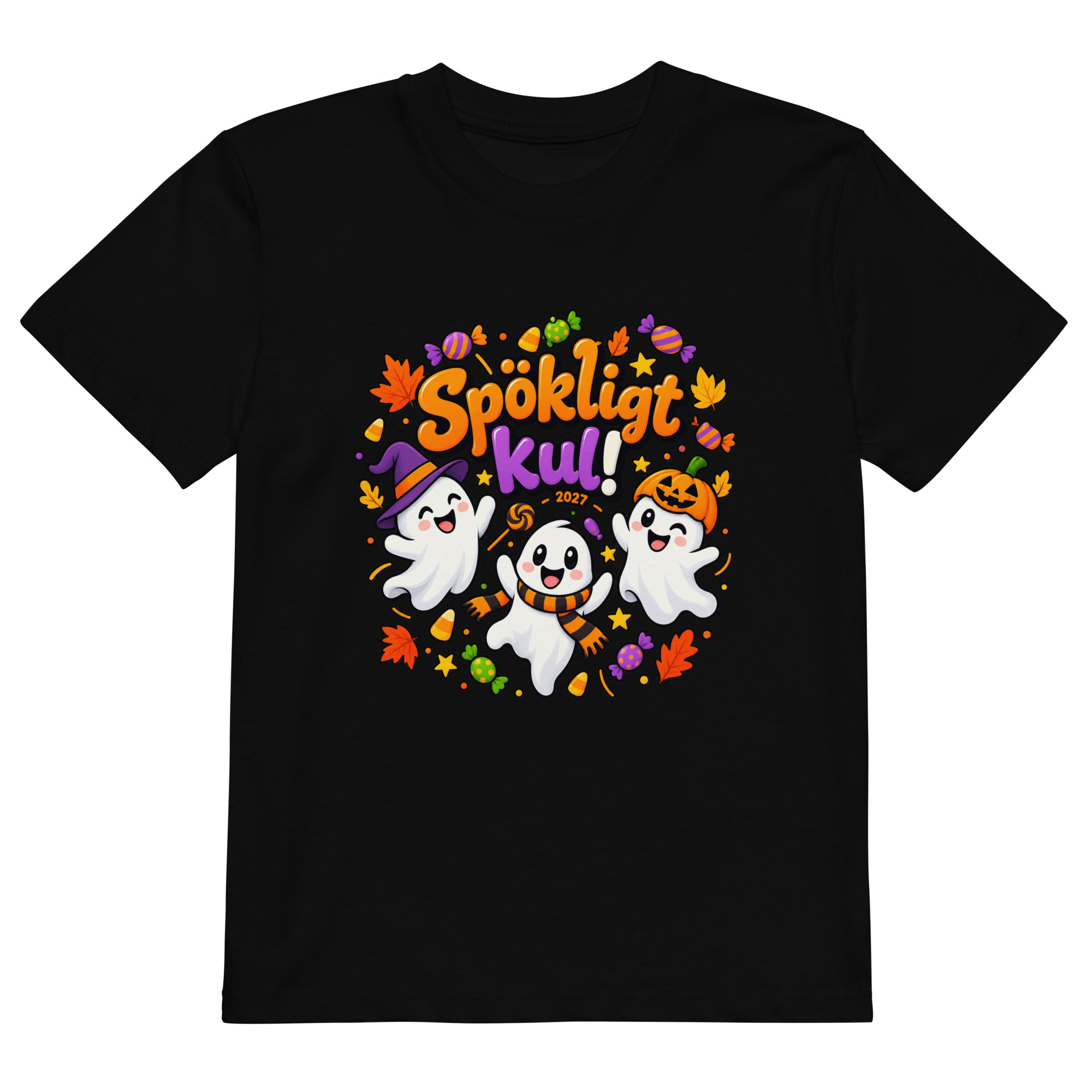 Spökligt Kul! – Halloween 2027 Ekologisk Barn T-shirt - Bild 2