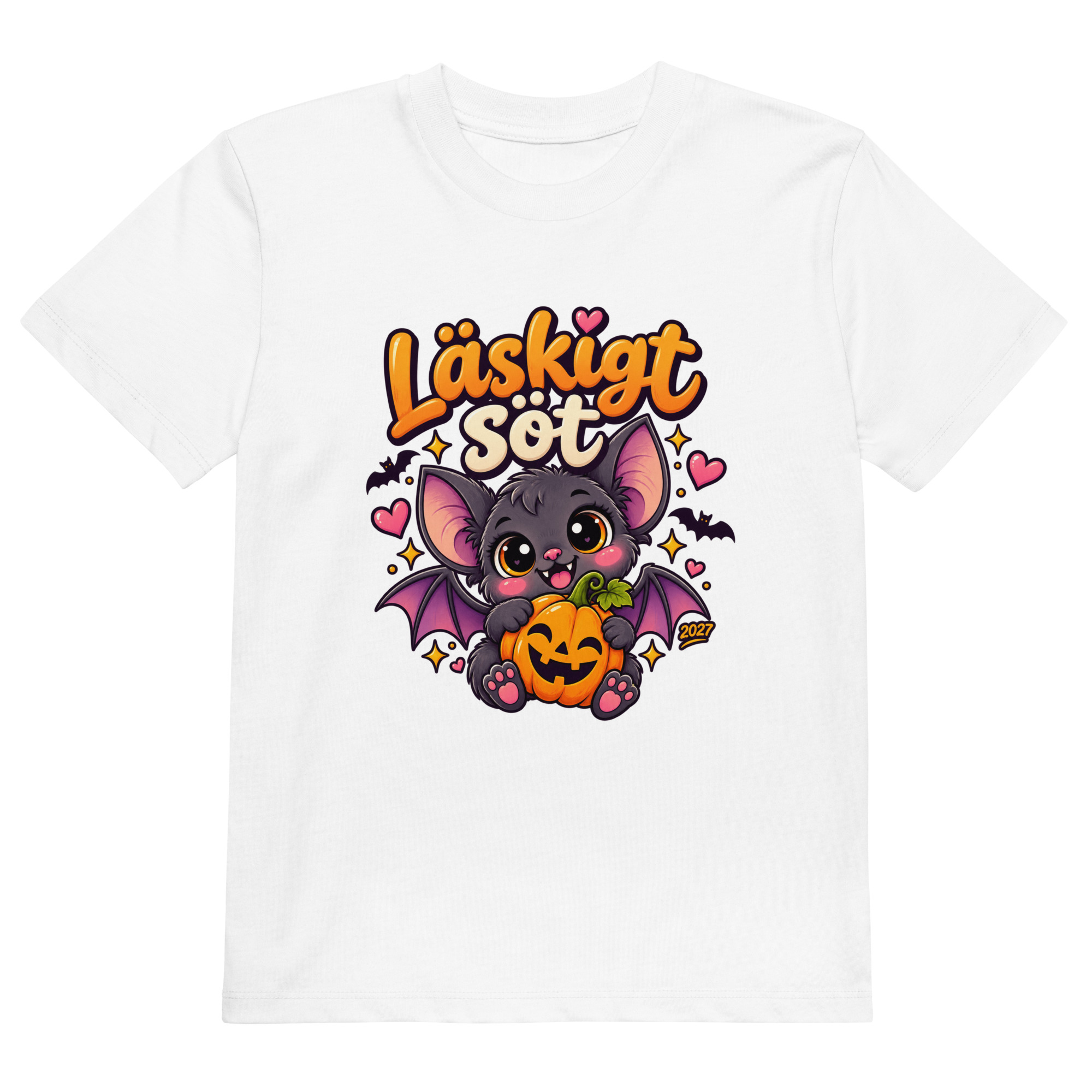 Läskigt Sött! – Halloween 2027 Ekologisk Barn T-shirt