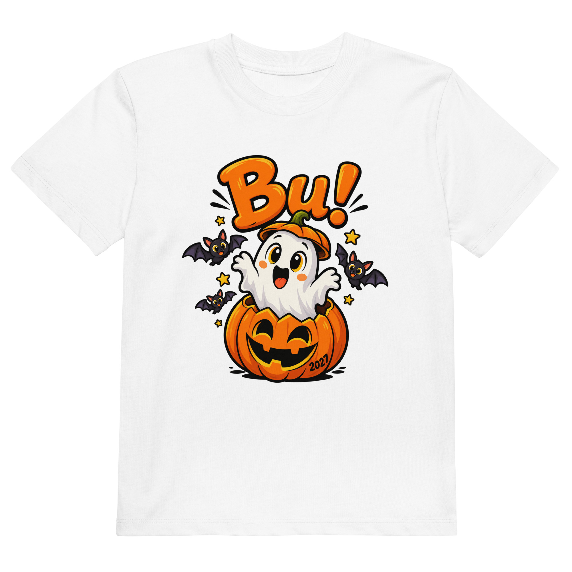 Bu! – Halloween 2027 Ekologisk Barn T-shirt