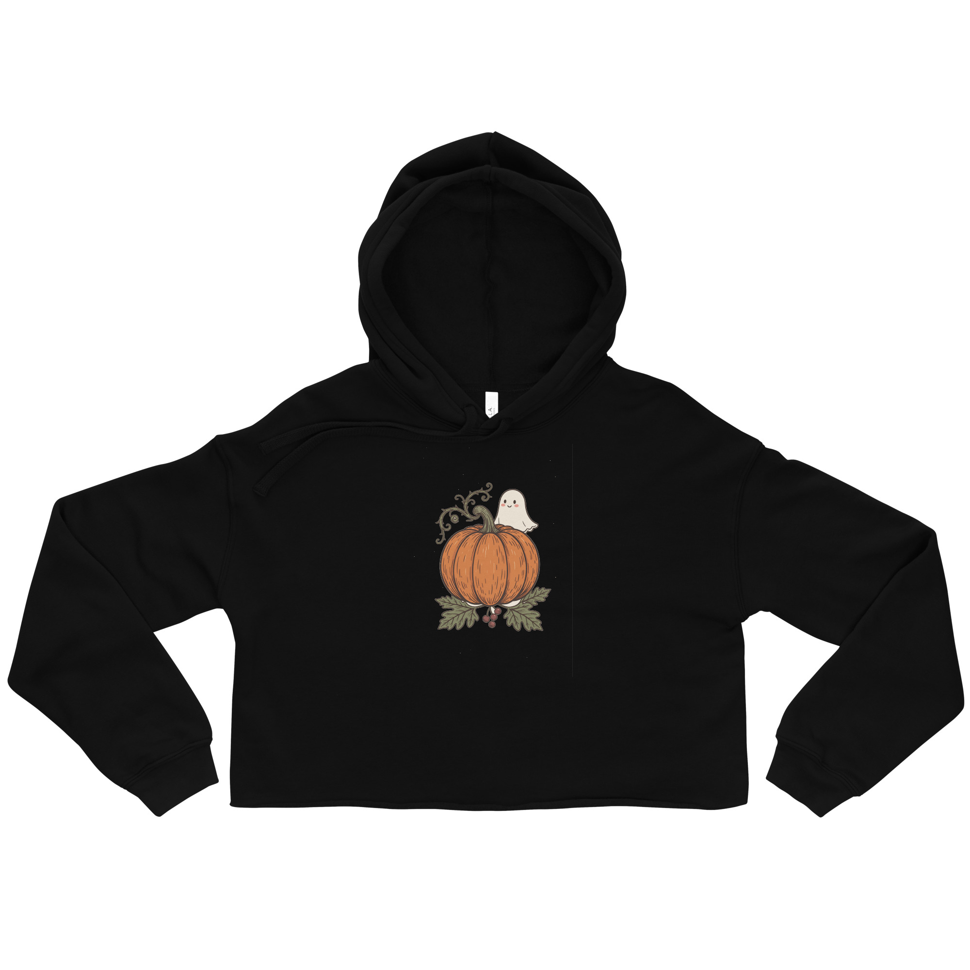 Halloween Crop Hoodie — Pumpa & Spöke